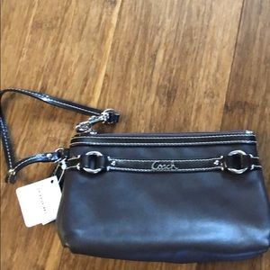 Leather Coach Wristlet